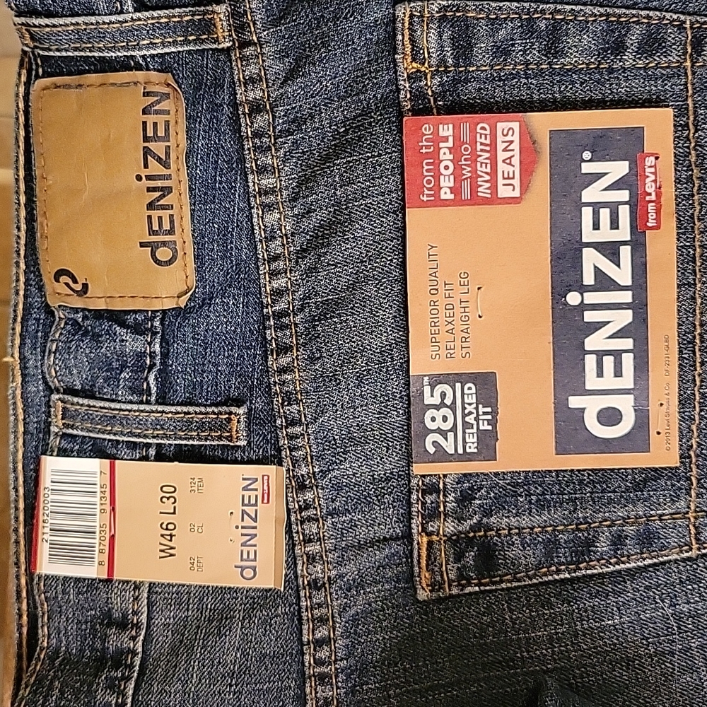 **QTY 1** NWT New Levi's Denizen Denim Jeans Blue 285 Relaxed W46 L30